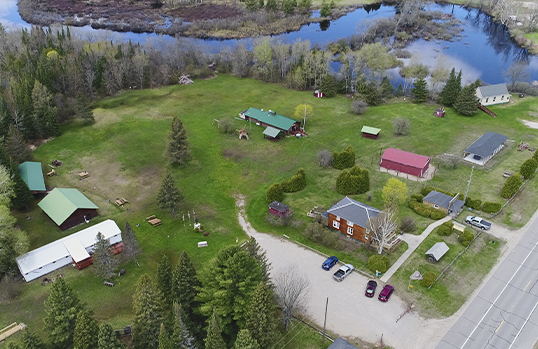 Upper Peninsula Logging Museum from Air